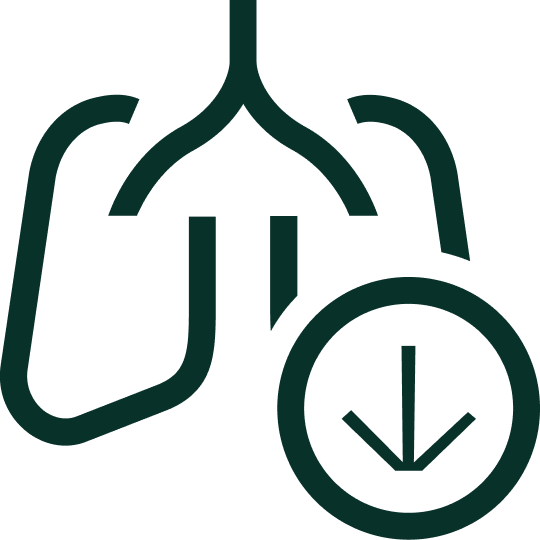 Graphic showing lung function decline Graphic showing lung function decline