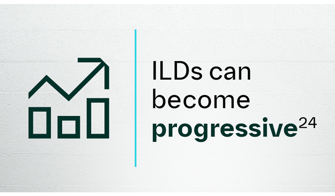 Graphic stating that ILDs can become progressive